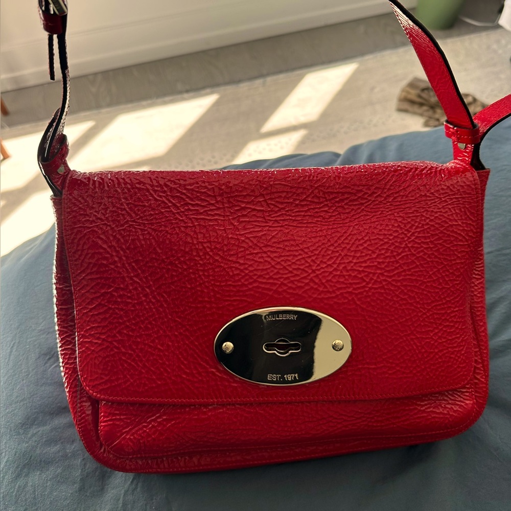 Mulberry Bayswater Shoulder Clutch in Tomato Red - Picture 2 of 9